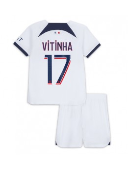 Paris Saint-Germain Vitinha Ferreira #17 Replika Borta Kläder Barn 2023-24 Kortärmad (+ byxor)